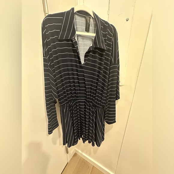 Navy Stripe Norma Kamali Dress - Picture 1 of 7